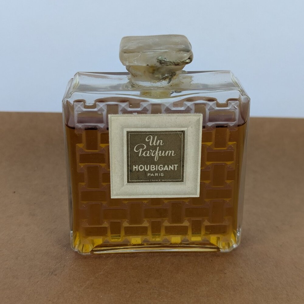 Antique 1919 René Lalique Perfume Houbigant Un Parfum in Glass Bottle RARE